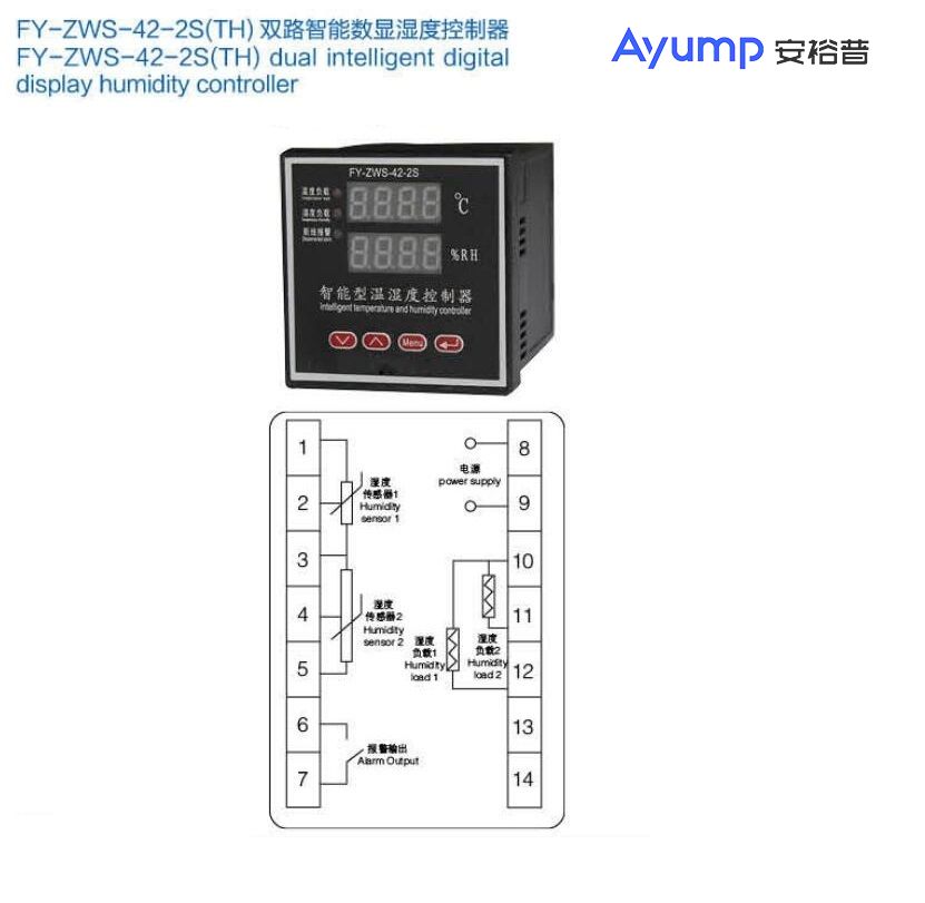 FY-ZWS-42-2S(TH)雙路智能數顯濕度控制器